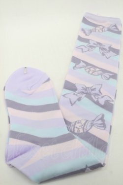 画像1: Angelic Pretty / キャンディボーダーオーバーニー  ラベンダーｘピンク S-25-09-25-014-AP-AC-HR-ZS
