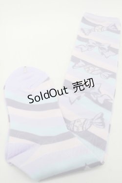 画像1: Angelic Pretty / キャンディボーダーオーバーニー  ラベンダーｘピンク S-25-09-25-014-AP-AC-HR-ZS