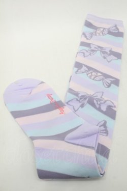 画像2: Angelic Pretty / キャンディボーダーオーバーニー  ラベンダーｘピンク S-25-09-25-014-AP-AC-HR-ZS