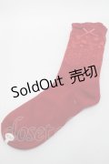 PINK HOUSE / Rambler Berry Lace柄ソックス  赤 S-25-09-25-015-LO-ZA-HR-ZS