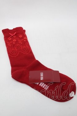 画像2: PINK HOUSE / Rambler Berry Lace柄ソックス  赤 S-25-09-25-015-LO-ZA-HR-ZS