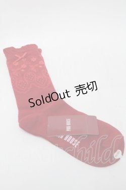画像2: PINK HOUSE / Rambler Berry Lace柄ソックス  赤 S-25-09-25-015-LO-ZA-HR-ZS