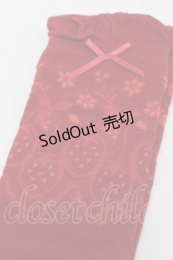 画像3: PINK HOUSE / Rambler Berry Lace柄ソックス  赤 S-25-09-25-015-LO-ZA-HR-ZS