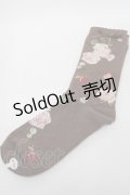 PINK HOUSE / Berry Rose柄ソックス  ブラウン S-25-09-25-017-LO-ZA-HR-ZS