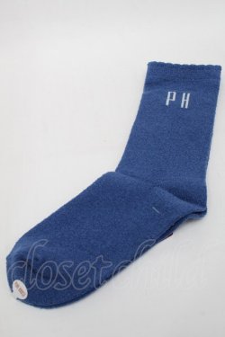 画像1: PINK HOUSE / PHロゴ入りソックス  ブルー S-25-09-25-019-LO-ZA-HR-ZS