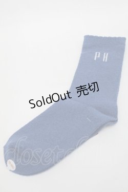 画像1: PINK HOUSE / PHロゴ入りソックス  ブルー S-25-09-25-019-LO-ZA-HR-ZS