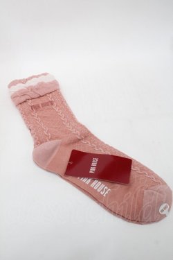 画像2: PINK HOUSE / ロゴ入り配色フリルソックス  ピンク S-25-09-25-020-LO-ZA-HR-ZS