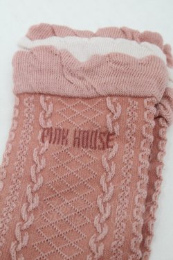 画像3: PINK HOUSE / ロゴ入り配色フリルソックス  ピンク S-25-09-25-020-LO-ZA-HR-ZS