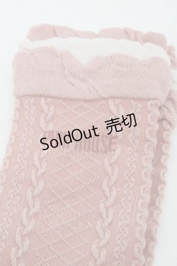 画像3: PINK HOUSE / ロゴ入り配色フリルソックス  ピンク S-25-09-25-020-LO-ZA-HR-ZS