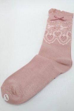 画像1: PINK HOUSE / Rambler Berry Lace柄ソックス  ピンク S-25-09-25-021-LO-ZA-HR-ZS