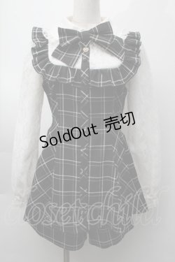 画像1: Secret Honey / 格子チェックセットアップ  黒ｘ白 S-25-09-27-053-CA-OP-AS-ZS