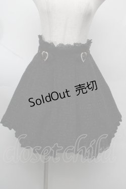 画像1: Rojita / タイドバックルツイードフレアスカート  黒 S-25-09-27-062-LO-SK-AS-ZS