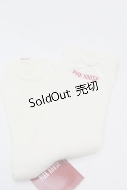 画像1: PINK HOUSE / フリル使い透かし柄ソックス  アイボリー S-25-09-27-007-LO-ZA-HR-ZS