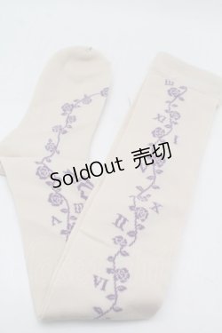 画像1: Innocent World / 野に咲く薔薇のオーバーニー  アイボリーｘパープル S-25-09-27-008-IW-ZA-HR-ZS