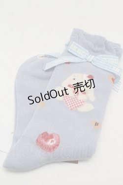 画像1: PINK HOUSE / sweets lop ear bunnyソックス  サックス S-25-09-27-014-LO-ZA-HR-ZS