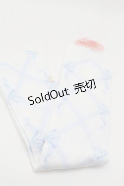 画像1: BABY,THE STARS SHINE BRIGHT / ストライプリボンレースアップ柄オーバーニーソックス  サックス S-25-09-27-018-BA-ZA-HR-ZS