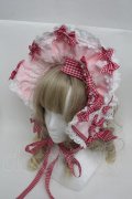BABY,THE STARS SHINE BRIGHT / Flancesca Ribbonボンネット  赤ｘピンク S-25-09-27-021-BA-ZA-HR-ZS