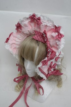 画像1: BABY,THE STARS SHINE BRIGHT / Flancesca Ribbonボンネット  赤ｘピンク S-25-09-27-021-BA-ZA-HR-ZS