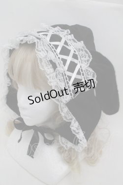 画像1: Jamie エーエヌケー / ヘッドドレスうさちゃんフード  黒 S-25-09-27-022-LO-AC-AS-ZS