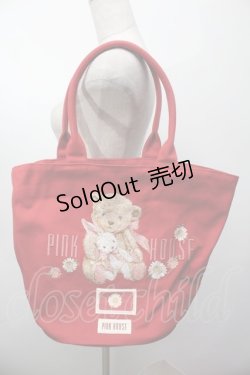 画像1: PINK HOUSE / ひな菊ロンド刺しゅうバッグ  赤 S-25-09-27-030-LO-BG-HR-ZS