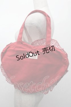 画像2: PINK HOUSE / ロゴ刺繍ハートフリルバッグ  赤 S-25-09-27-033-LO-AC-HR-ZS