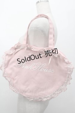 画像1: PINK HOUSE / ロゴ刺繍ハートフリルバッグ  ピンク S-25-09-27-034-LO-AC-HR-ZS