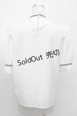 画像2: Rojita / ハート釦配色ラインリボンブラウス  白 S-25-09-27-037-LO-BL-AS-ZS