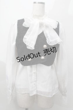 画像1: Rojita / ツイードベスト付きシアーブラウス  黒ｘ白 S-25-09-27-041-LO-TO-AS-ZS