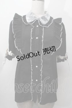 画像1: Rojita / 袖カフスハートバックルブラウス  黒 S-25-09-27-045-LO-BL-AS-ZS