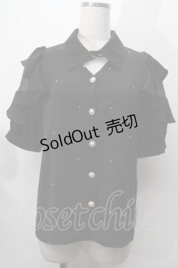 画像1: Rojita / キラキラビジューブラウス  黒 S-25-09-27-046-LO-TO-AS-ZS