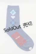PINK HOUSE / PHロゴアーガイル柄ソックス  ブルー S-25-09-29-001-LO-ZA-HR-ZS