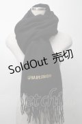 BABY,THE STARS SHINE BRIGHT / ロゴ刺繍ストール  黒 S-25-09-29-035-BA-ZA-AS-ZT485