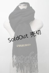 BABY,THE STARS SHINE BRIGHT / ロゴ刺繍ストール  黒 S-25-09-29-035-BA-ZA-AS-ZT485