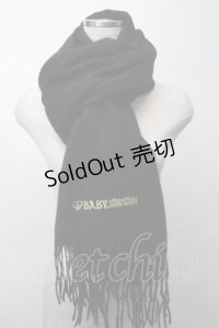 BABY,THE STARS SHINE BRIGHT / ロゴ刺繍ストール  黒 S-25-09-29-035-BA-ZA-AS-ZT485
