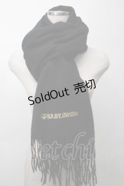画像1: BABY,THE STARS SHINE BRIGHT / ロゴ刺繍ストール  黒 S-25-09-29-035-BA-ZA-AS-ZT485