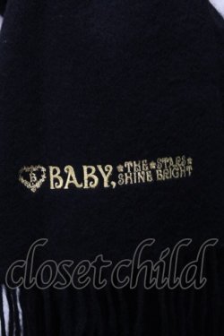 画像2: BABY,THE STARS SHINE BRIGHT / ロゴ刺繍ストール  黒 S-25-09-29-035-BA-ZA-AS-ZT485