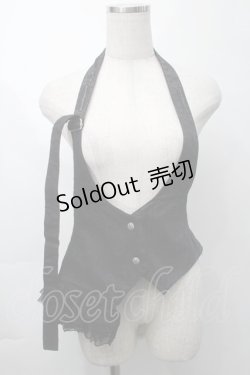 画像1: GRAMM / 切替レースホルターベスト  黒 S-25-09-29-039-HN-TO-HR-ZS