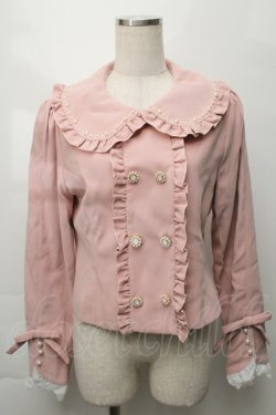 画像1: mille fille closet by LODISPOTTO / Mysteriousフリルフラットカラージャケット  ピンク S-25-09-29-045-LO-JA-HR-ZS