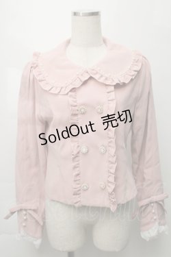 画像1: mille fille closet by LODISPOTTO / Mysteriousフリルフラットカラージャケット  ピンク S-25-09-29-045-LO-JA-HR-ZS