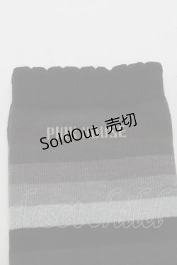 画像3: PINK HOUSE / ロゴ入りミックスボーダーソックス  黒 S-25-09-29-006-LO-ZA-HR-ZS