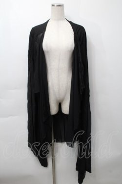 画像1: NAOTO SEVEN / ロングシアーカーディガン  黒 S-25-09-29-048-HN-TO-HR-ZS