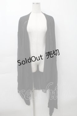 画像1: NAOTO SEVEN / ロングシアーカーディガン  黒 S-25-09-29-048-HN-TO-HR-ZS