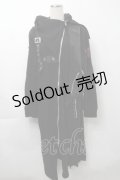 Sixh / 刺繍ロングZIPパーカー  黒 S-25-09-29-051-HN-TO-HR-ZS