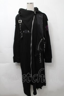 画像1: Sixh / 刺繍ロングZIPパーカー  黒 S-25-09-29-051-HN-TO-HR-ZS