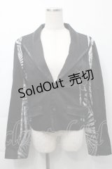 Sixh / プリント切替ジャケット  黒ｘ白 S-25-09-29-053-HN-JA-HR-ZS