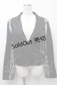 Sixh / プリント切替ジャケット  黒ｘ白 S-25-09-29-053-HN-JA-HR-ZS