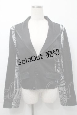 画像1: Sixh / プリント切替ジャケット  黒ｘ白 S-25-09-29-053-HN-JA-HR-ZS