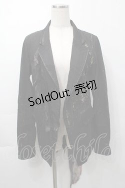 画像1: DARK RED  RUM / レース切替ダメージジャケット  黒 S-25-09-29-054-HN-JA-HR-ZS