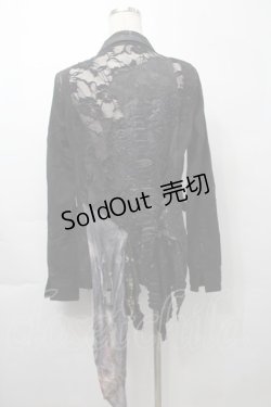 画像2: DARK RED  RUM / レース切替ダメージジャケット  黒 S-25-09-29-054-HN-JA-HR-ZS