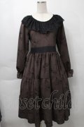 marcHenTica / ストライプワンピース  ブラウンｘ黒 S-25-09-29-062-LO-OP-AS-ZS